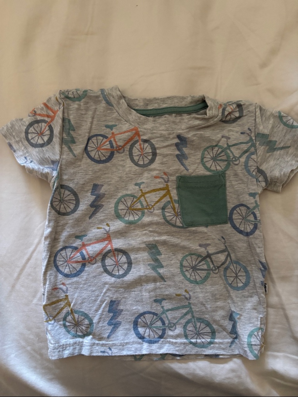 Little sleepies Tee with Colorful Bicycle Print
